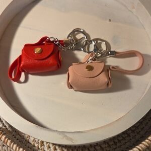 Mini Red and Pink Keychain Pouches